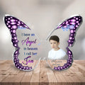 Personalized Memorial Butterfly Acrylic Plaque - Memorial Gift Idea - Upload Photo - I Have An Angel In Heaven I Call Him Son