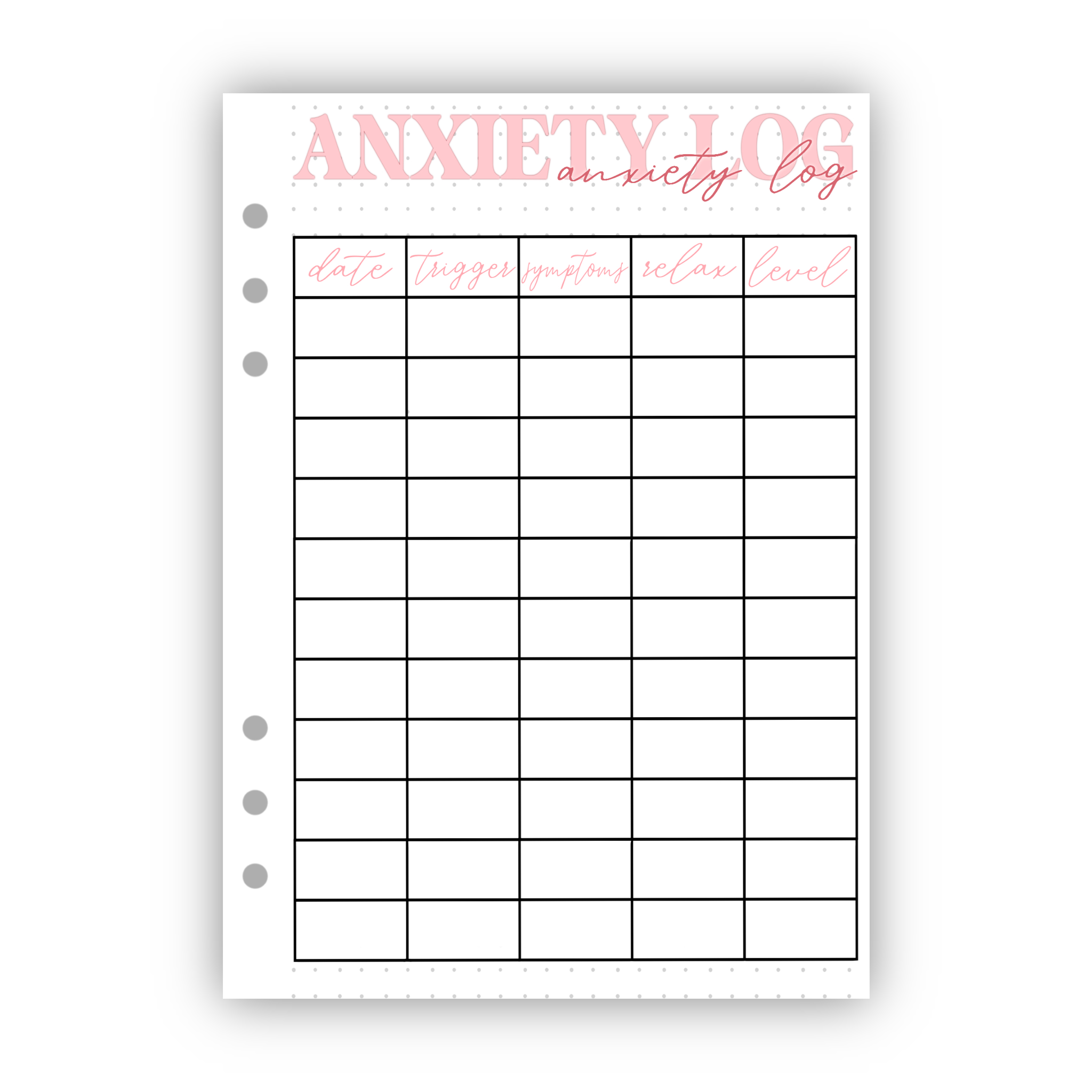Anxiety Log