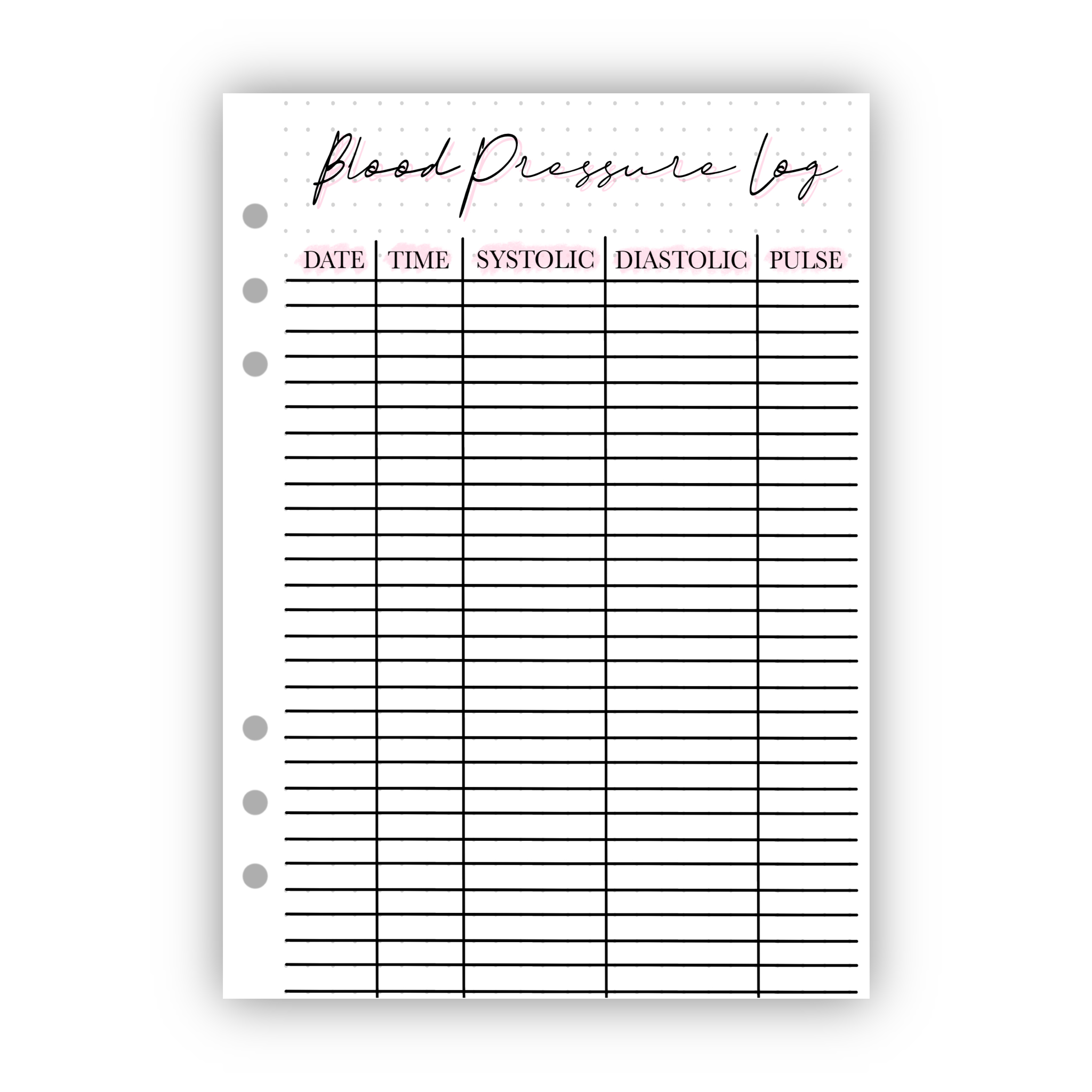 Blood Pressure Log