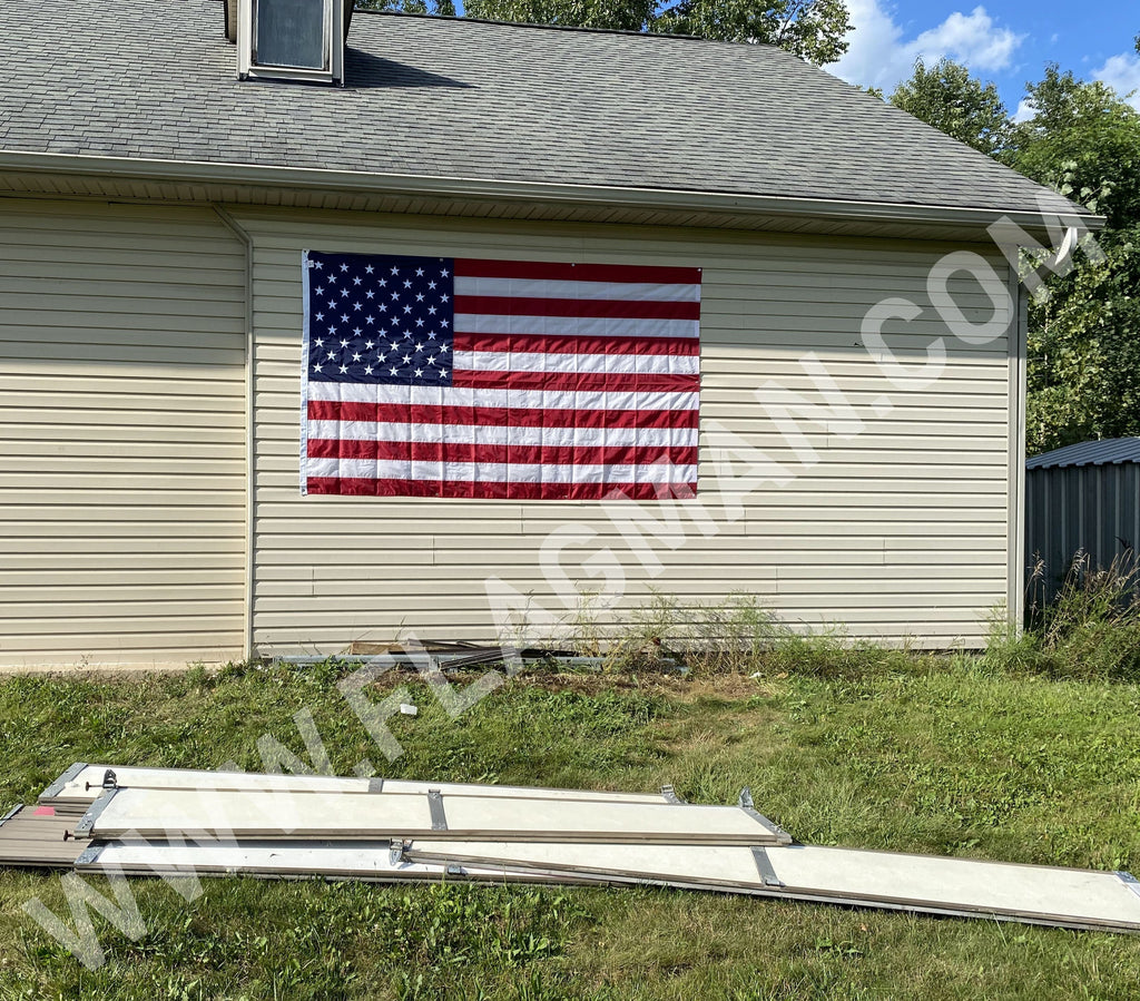 WallSafe™ Nylon Wall-Mounted American Flag | Reinforced Edge Grommets | Made in USA